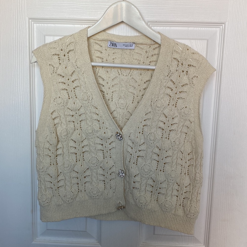 Zara knit cropped vest
